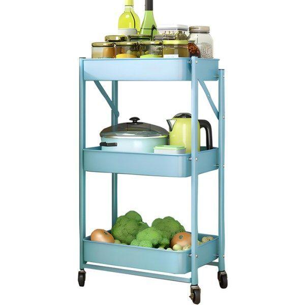 Estante Organizador Plegable Cocina Baño 3 Niveles - Celeste-0