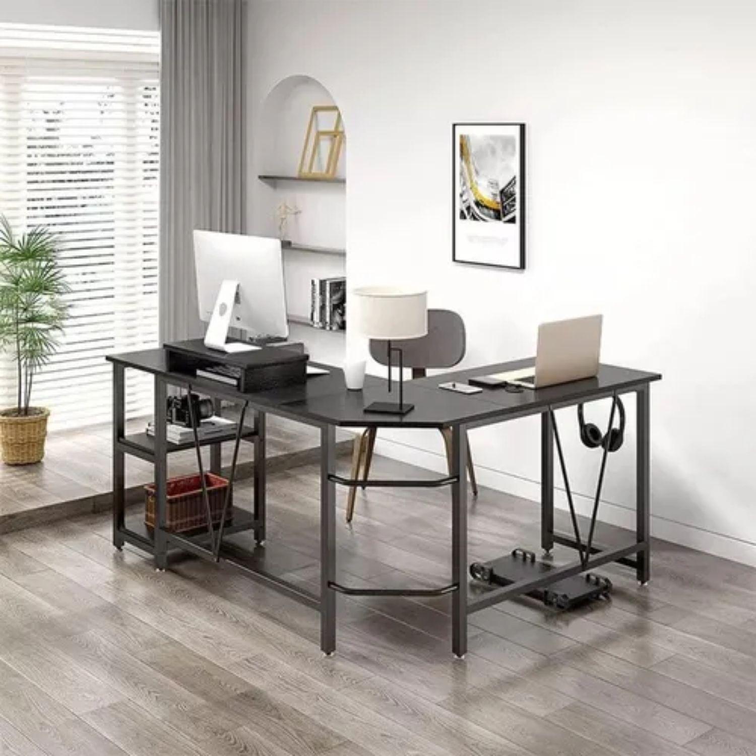 Escritorio Esquinero 150x48x75 en Forma de L Minimalista-2