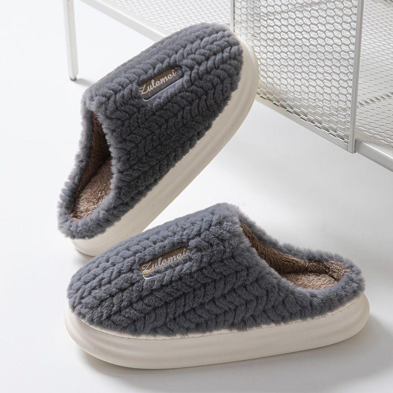 Pantuflas Con Felpa Interior Hombre Mujer Unisex Gris-1