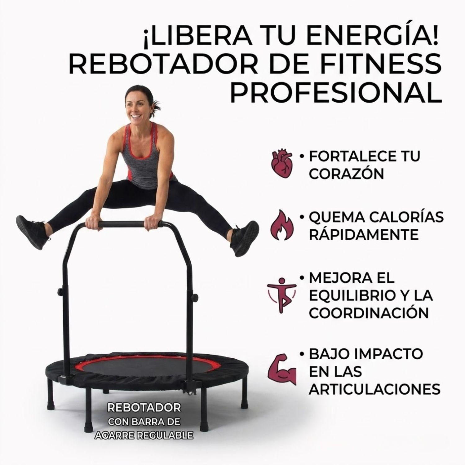 Trampolín Fitness 1,02 m con Barra Ejercicio Resistente-4