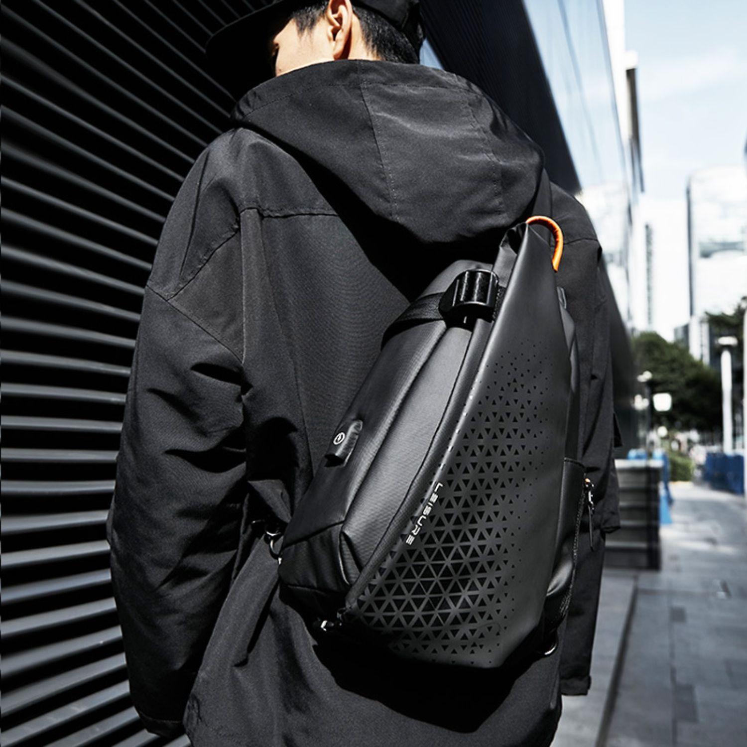 Mochila Cruzada Multiuso Bolso De Hombro Con USB-2