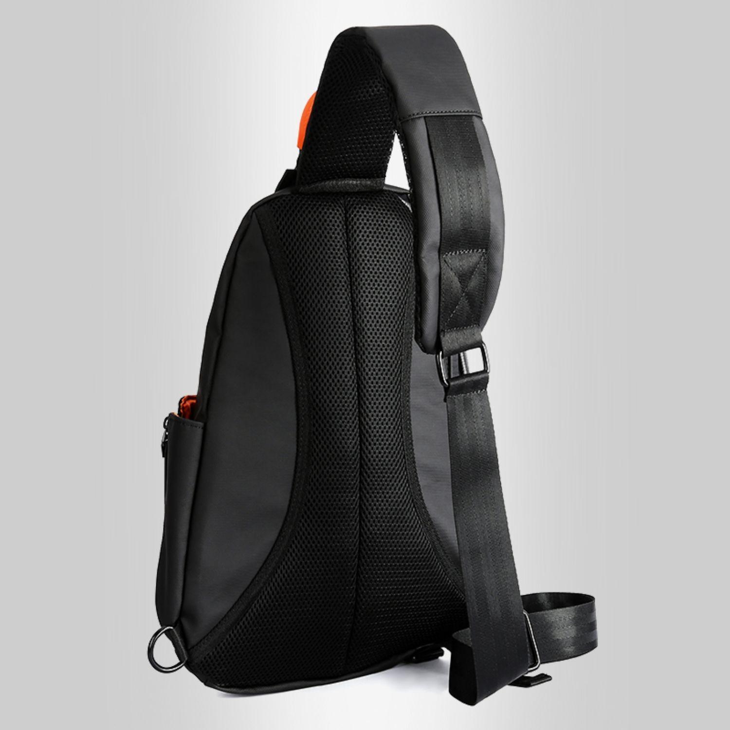 Mochila Cruzada Multiuso Bolso De Hombro Con USB-4