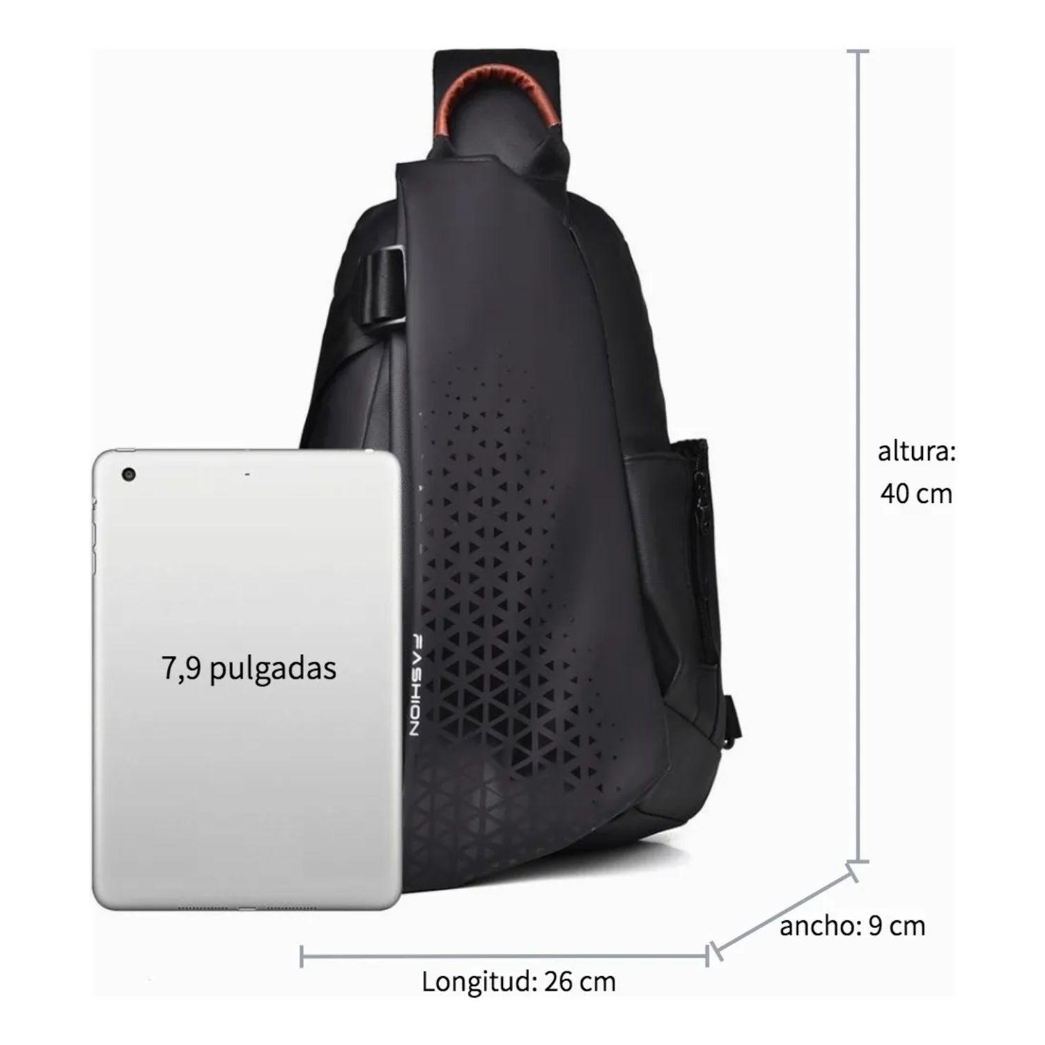 Mochila Cruzada Multiuso Bolso De Hombro Con USB-2