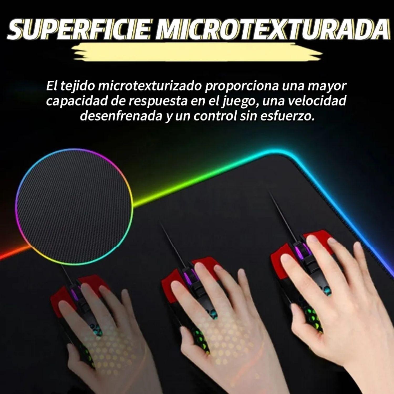 Alfombrilla Mousepad 30x80 Con Luz Led RGB Antideslizante-3