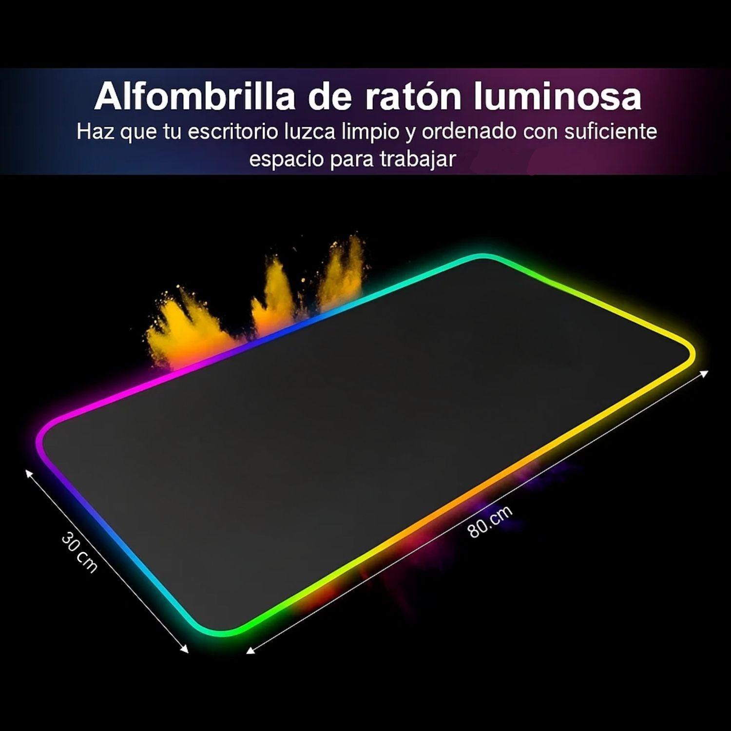 Alfombrilla Mousepad 30x80 Con Luz Led RGB Antideslizante-4