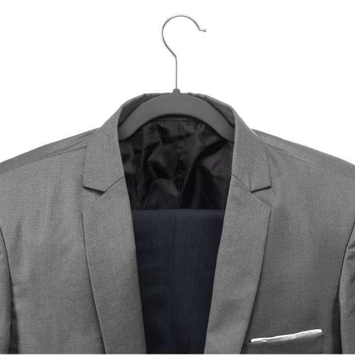 Pack 50 Colgadores Ropa Negro Antideslizante Flocado-3