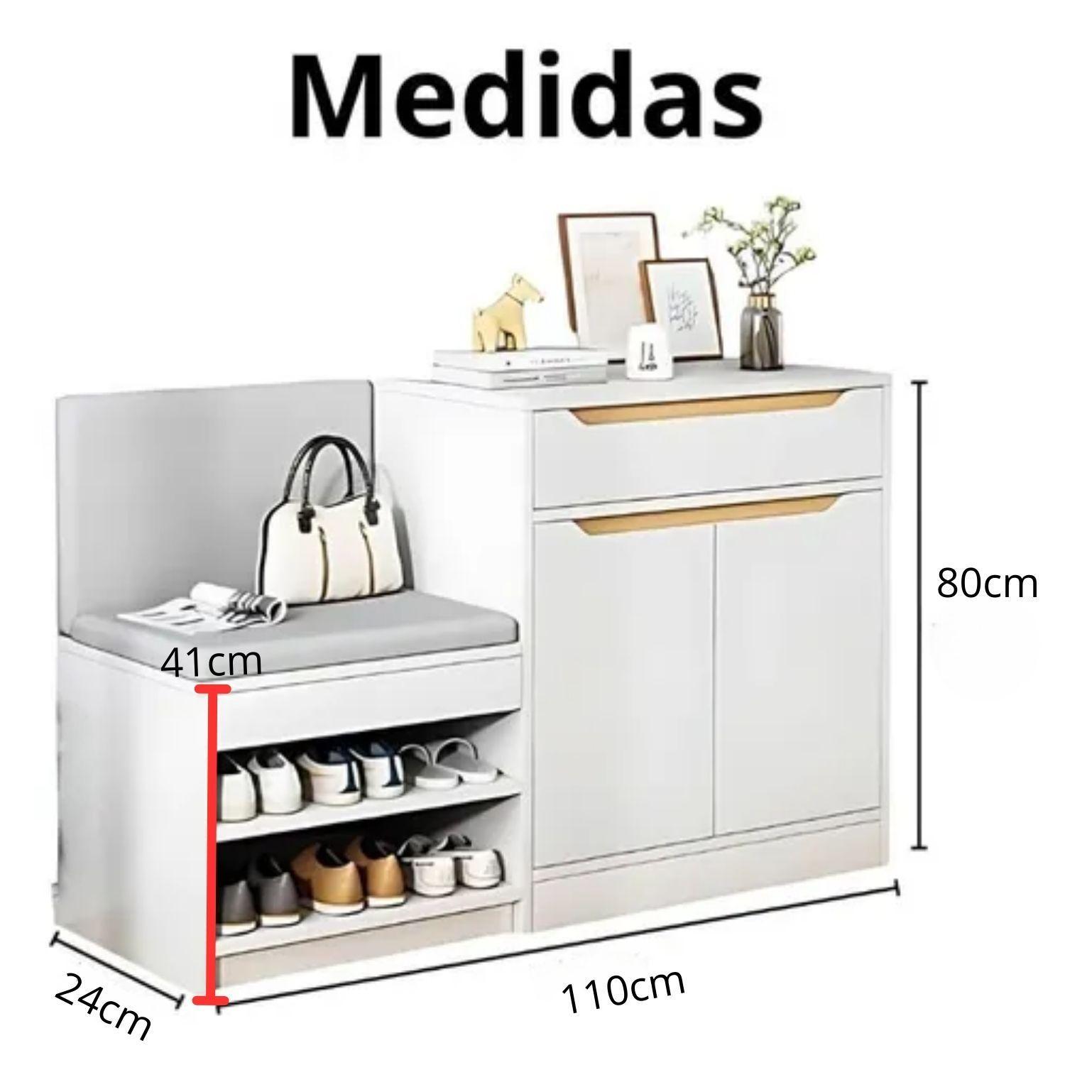 Zapatero Con Armario Cajon 110*24*80CM Organizador Moderno-4