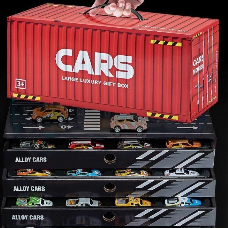 Paquete 48 Autos Pequeños Con Container Para Niños-5