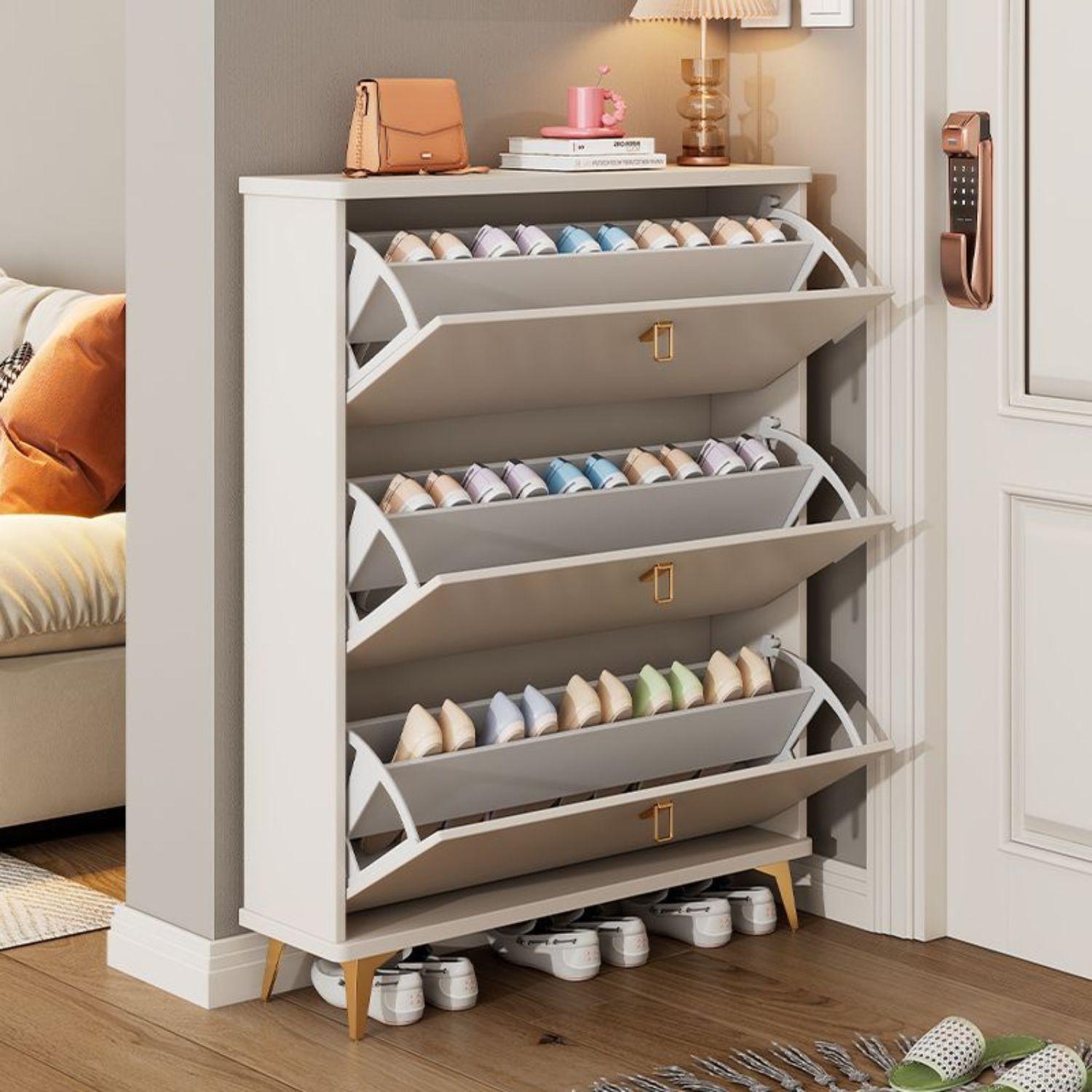 Zapatero Recibidor 3 Gavetas 100x17x118 Estante Organizador-4