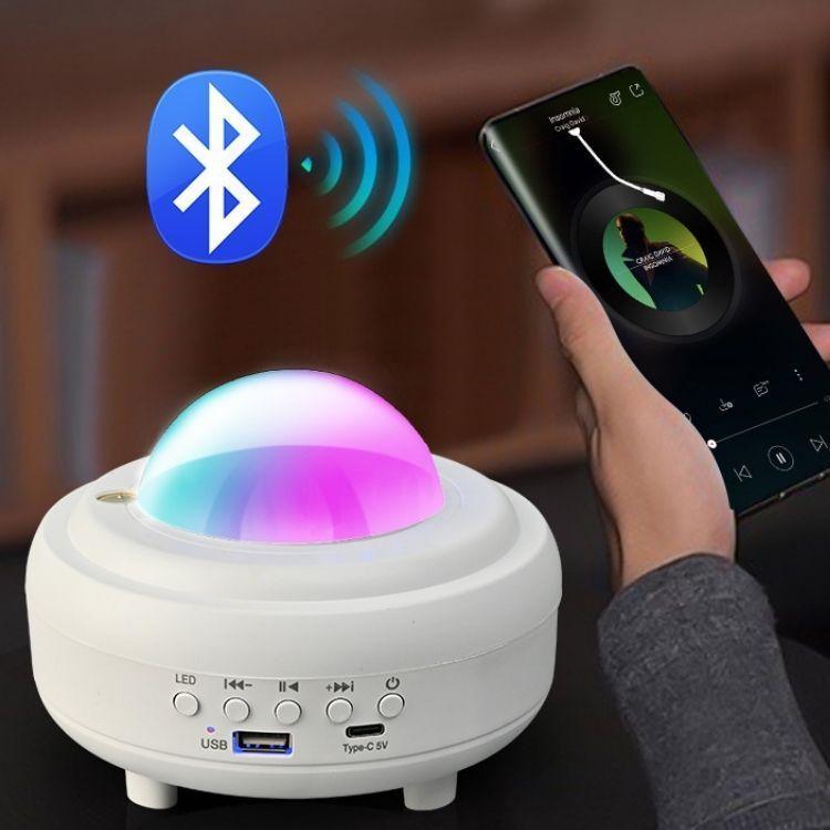 Lámpara Proyección Cielo Estrellado Ondas De Agua Bluetooth-2