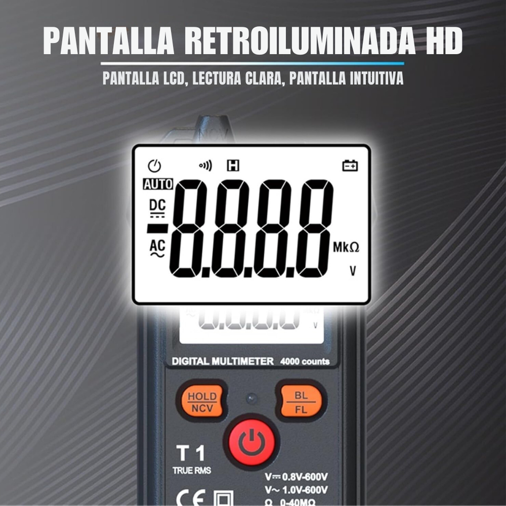 Tester Multímetro Digital Inteligente Amperaje Y Voltaje T1-5