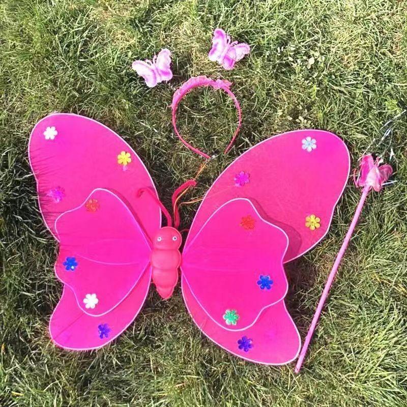 Disfraz De Mariposa Con Alas De Hada Con Luces 4 Piezas-2