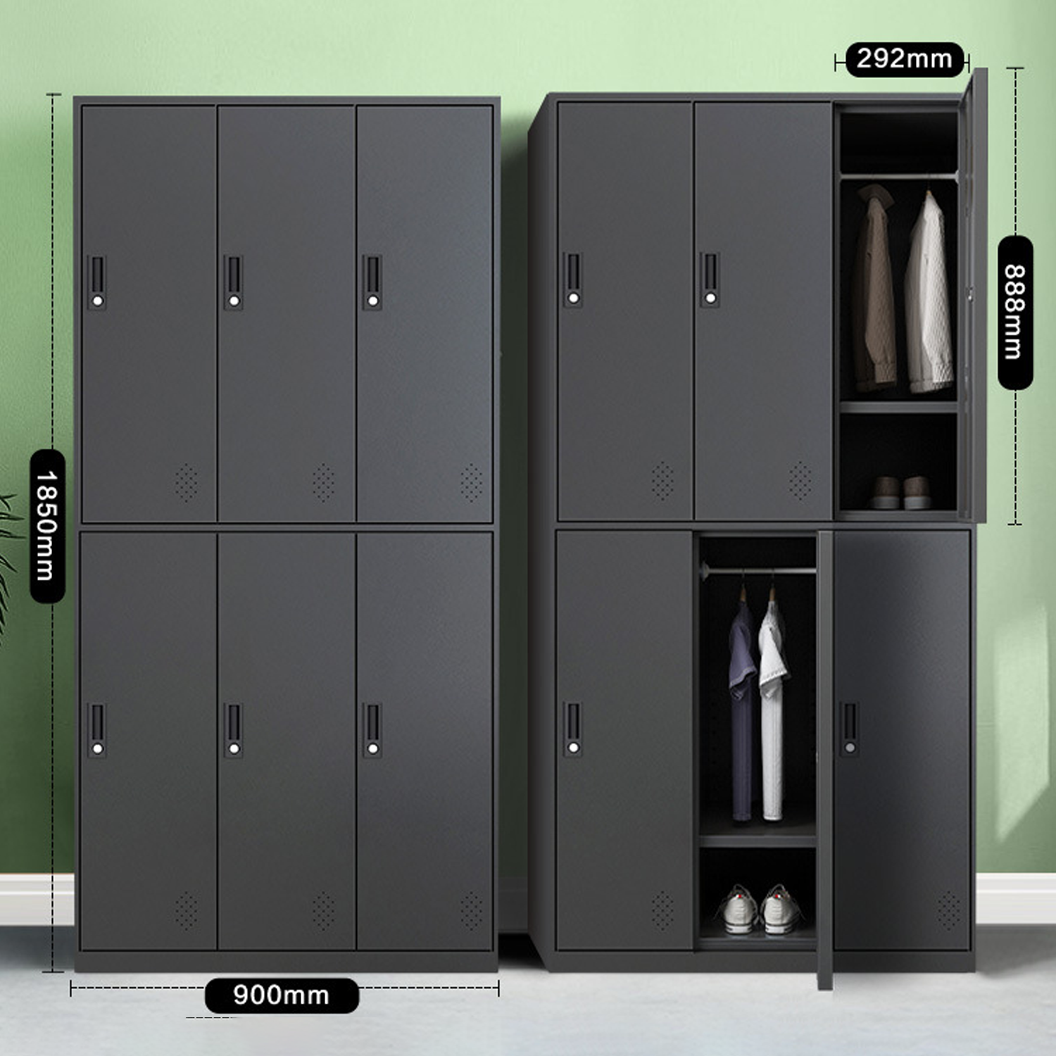 Locker Casillero de Alta Resistencia 6 Puertas-3