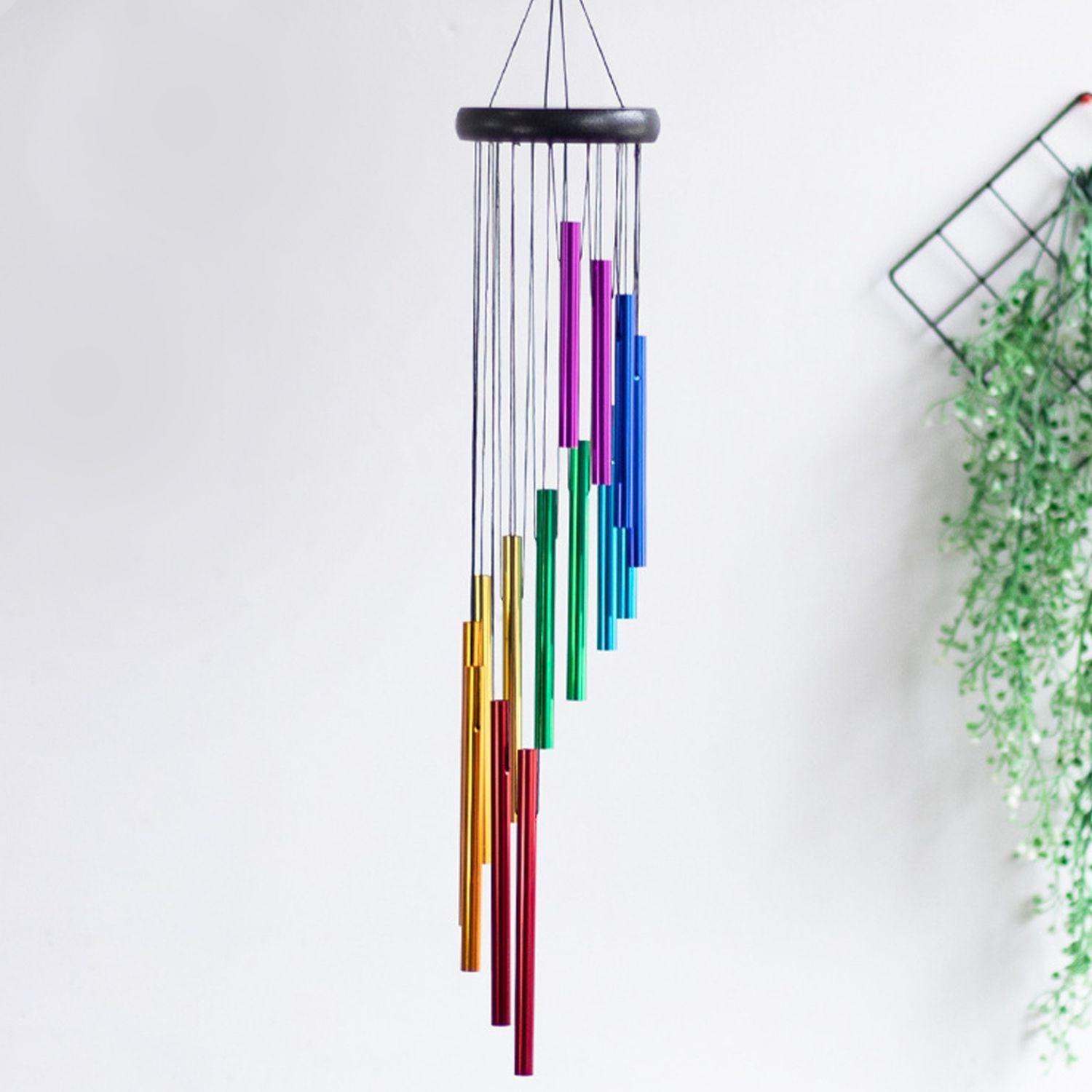 Campanas De Viento Multicolor De Metal Adorno Hogar-1