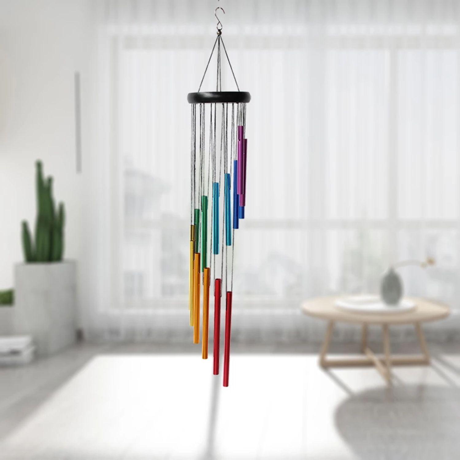 Campanas De Viento Multicolor De Metal Adorno Hogar-2