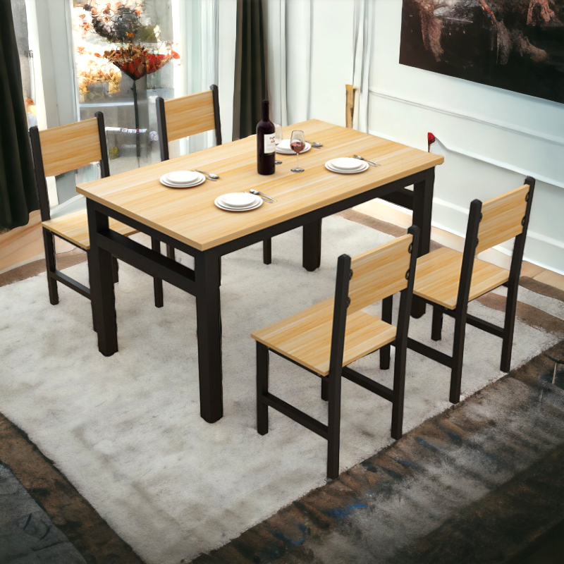 Juego De Comedor Mesa 120x60 Cm Con 4 Sillas-3