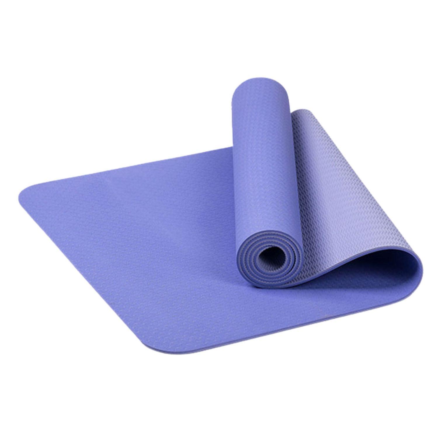Mat Alfombra De Yoga Tpe 8mm Doble Color - Morado-0