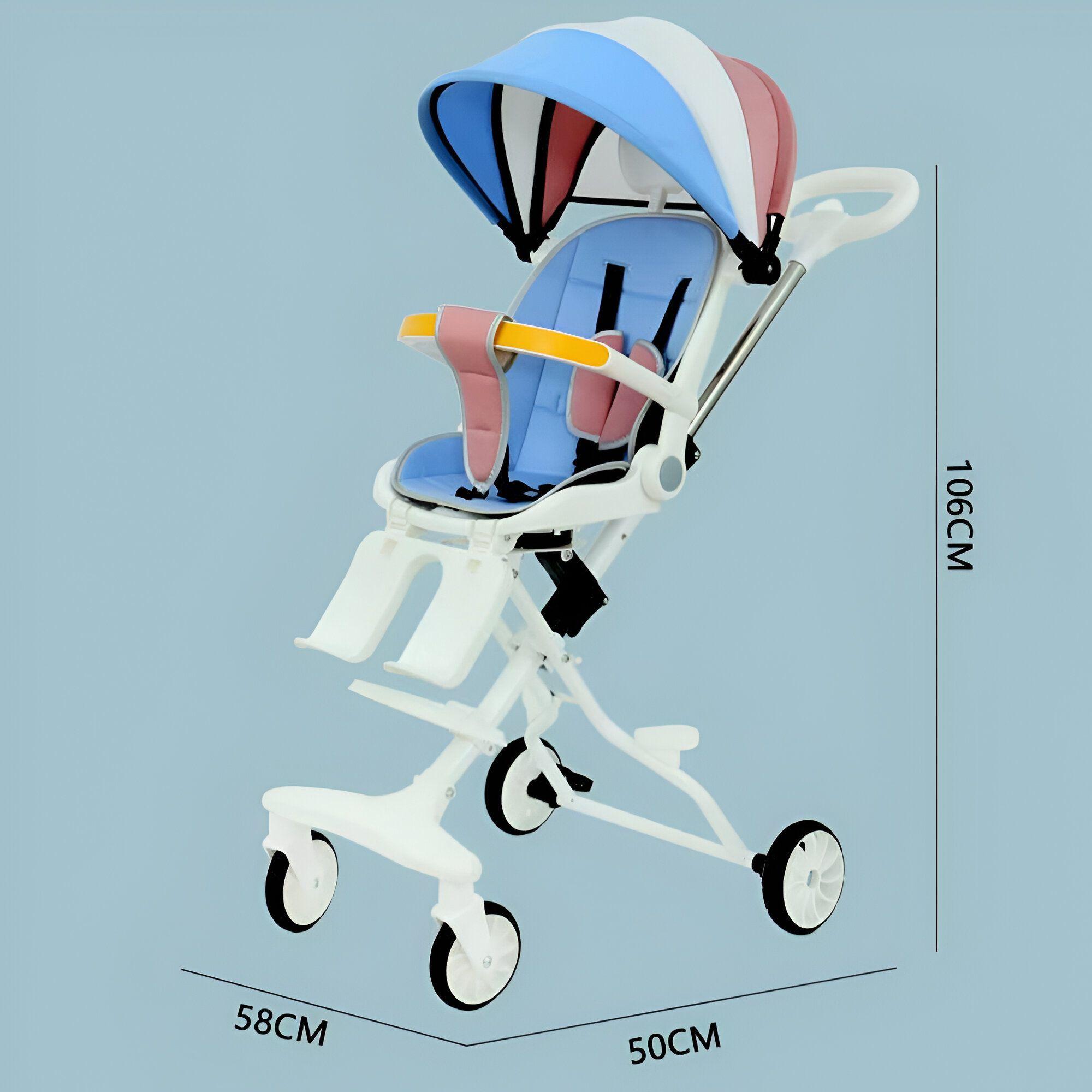 Coche De Bebé Bidireccional Plegable Ligero con Cubierta-1