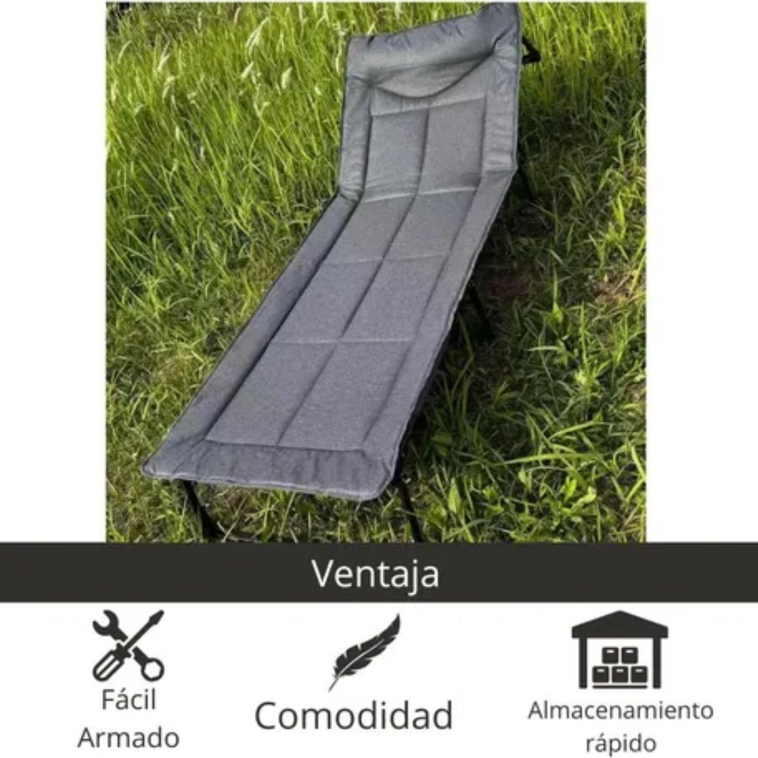 Silla Cama Reposera Plegable 190cm Desmontable Portatil-2