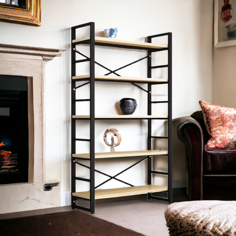 Estante Vitrina Biblioteca 5 Niveles Con Repisa 120x30x182 Mod 2-1