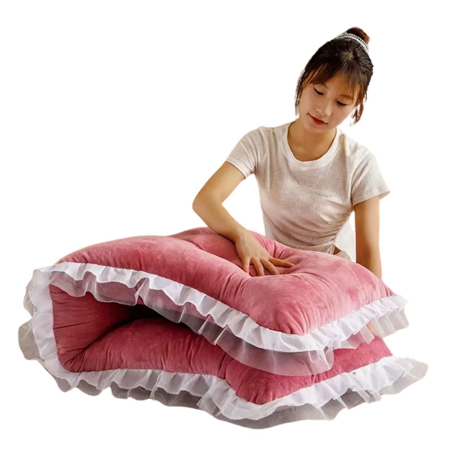 Cojin Cabecera Respaldo De Cama Almohada De Terciopelo-4