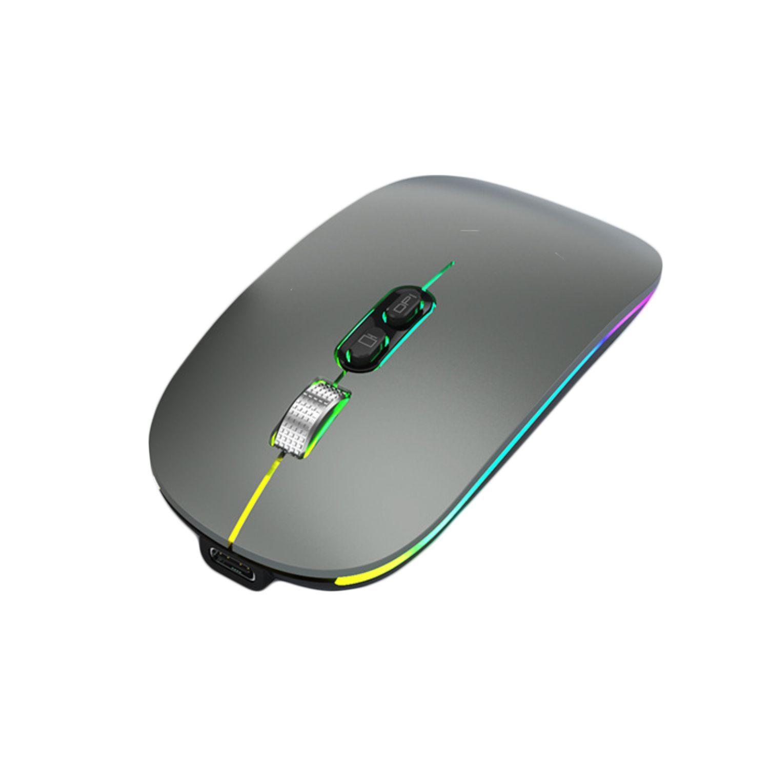 Mouse Delgado Escritorio Bluetooh Inalámbrico Led 1600 Dpi-0
