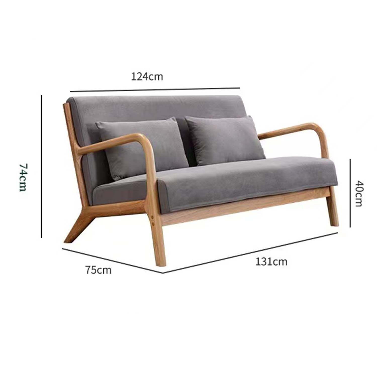 Sofa de 2 Asientos Moderno de Comedor Apoyabrazos-2