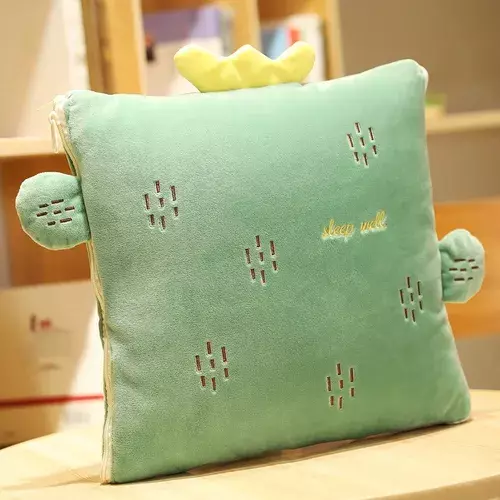 Manta De Almohada 2 En 1 Multiuso 1 Plaza 150 X 100 Cm Cactus-1
