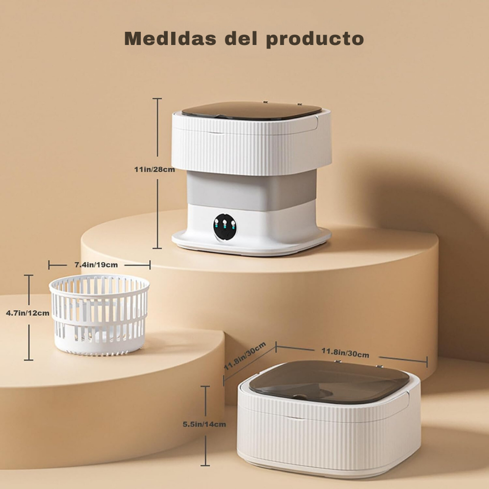 Mini Lavadora Portátil 2Kg por lavado Automática Gris-2