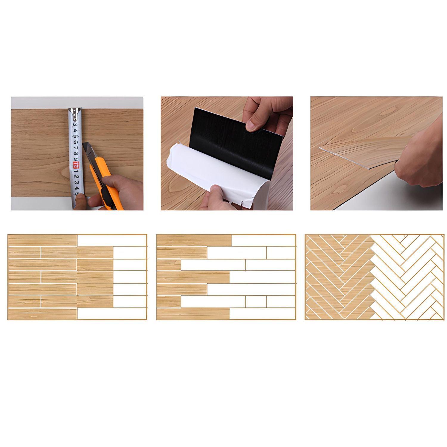 Pack 50 Láminas Autoadhesivas Piso Tabla Madera Pvc Vinilico-4