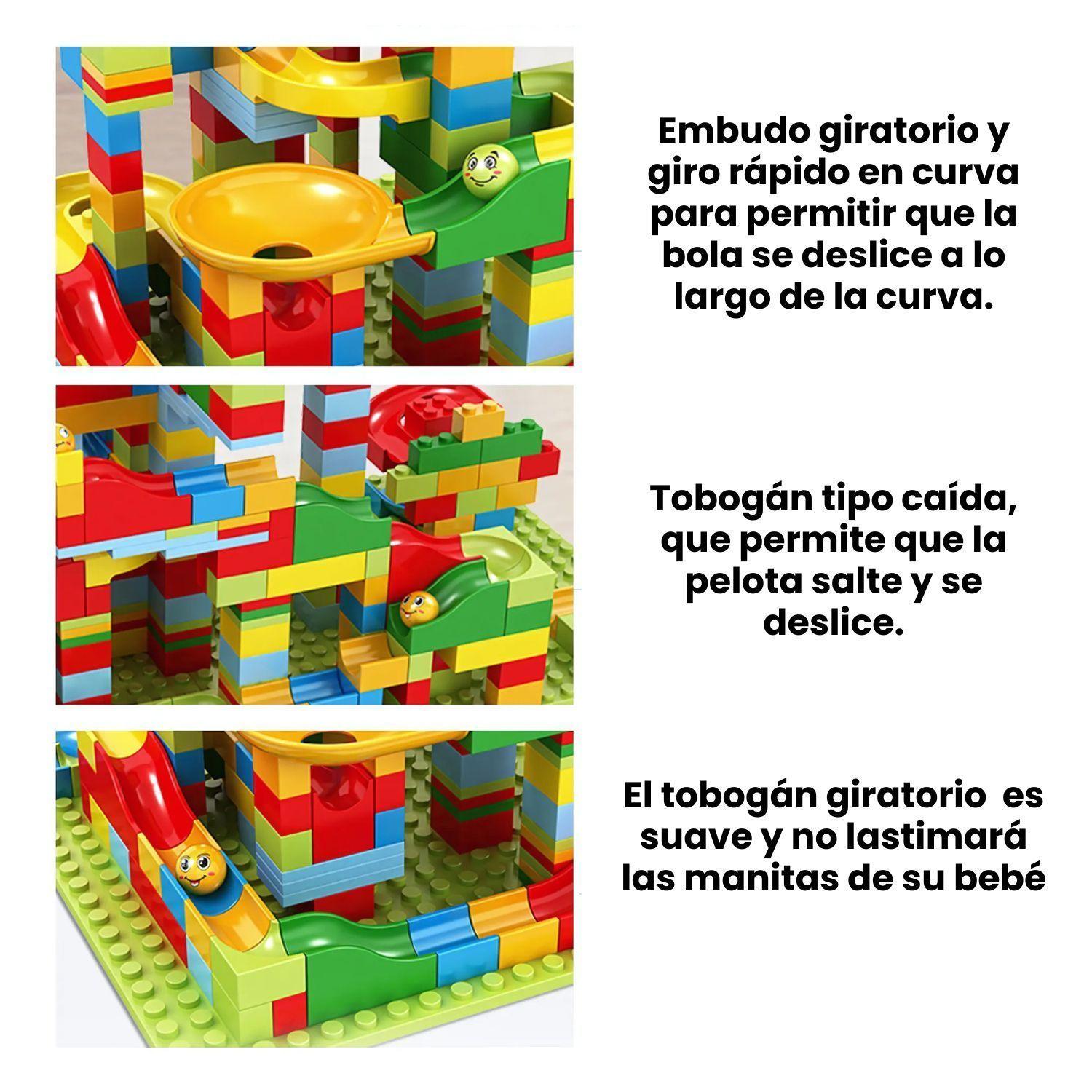 Bloques Tobogan Con Base 168 Piezas Construcción Accesorios-3