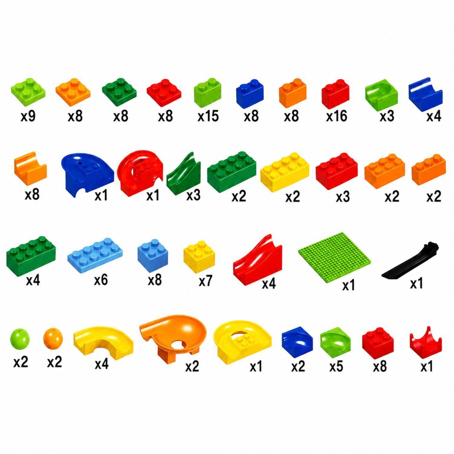 Bloques Tobogan Con Base 168 Piezas Construcción Accesorios-5