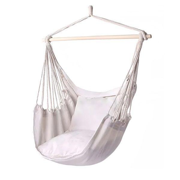 Silla Hamaca Con Palo Camping Outdoor Blanco-0