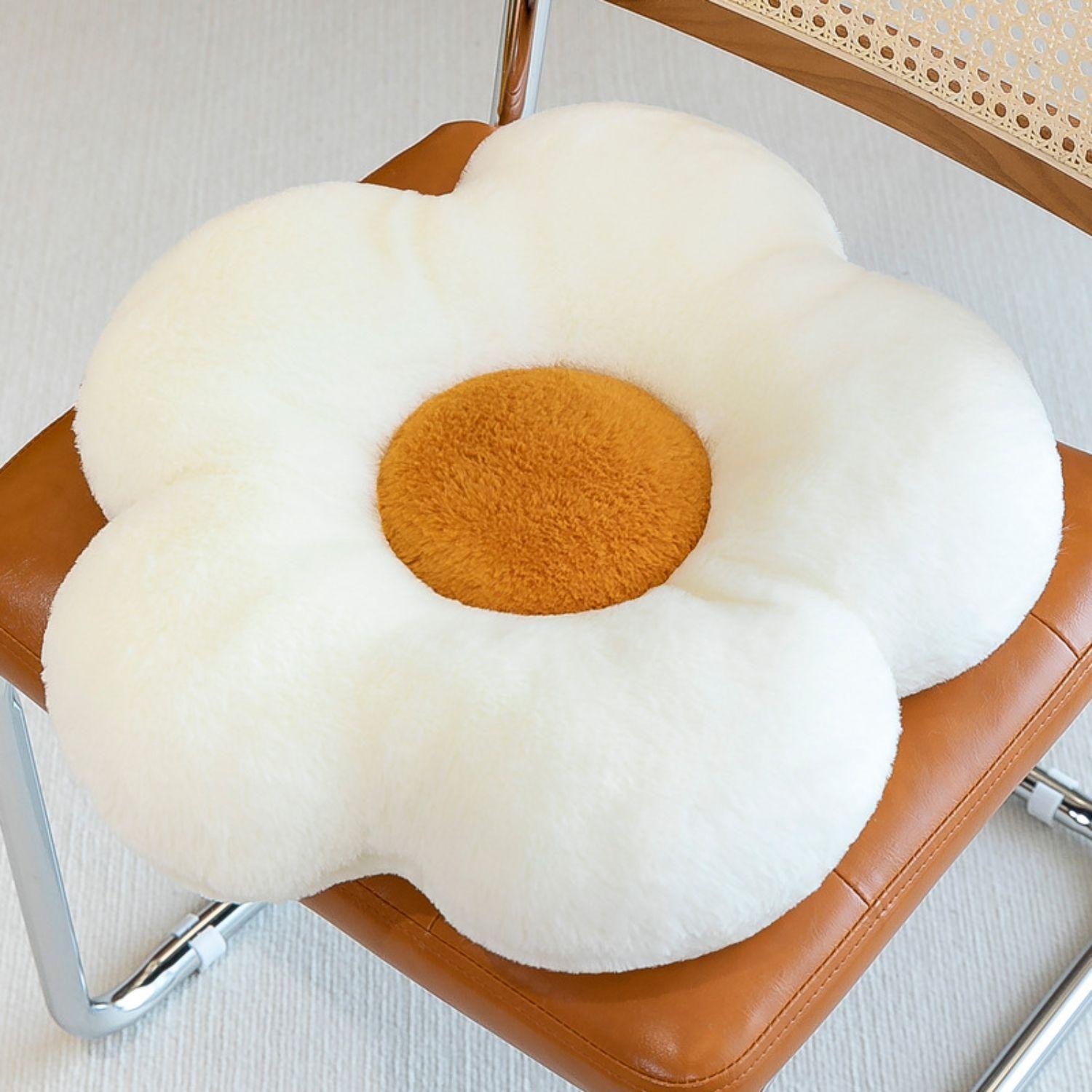 Cojín De Suelo Diseño Flor De Felpa Suave Y Estético-3