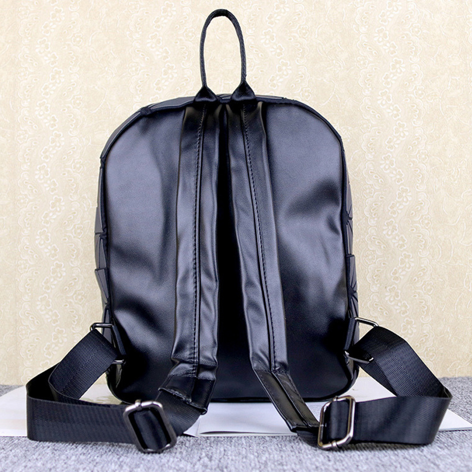 Mochila Rhombus Luminoso Coreana Para Estudiantes Unisex - Negro-6