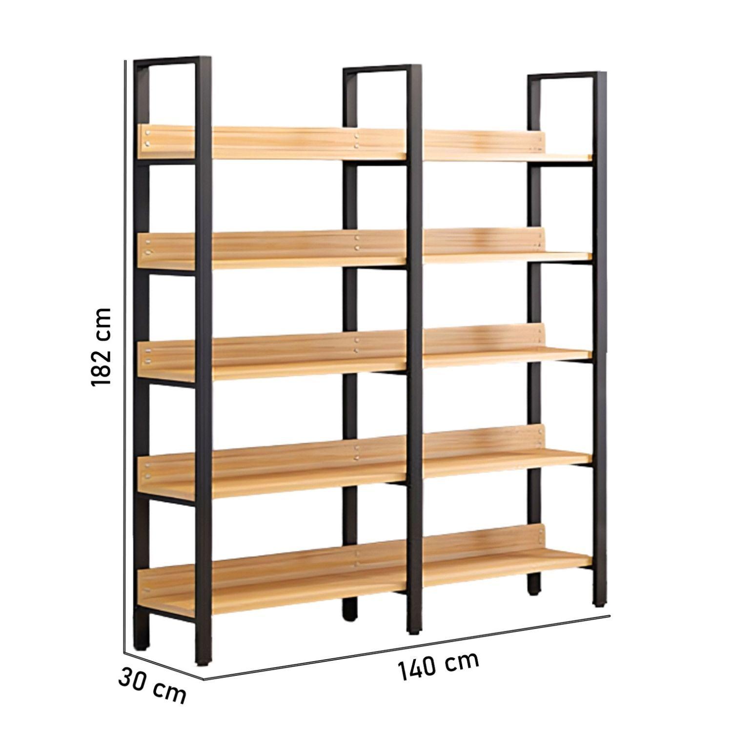 Estante Repisa Exhibidor 5 Niveles Librero Madera 182x30x140-1