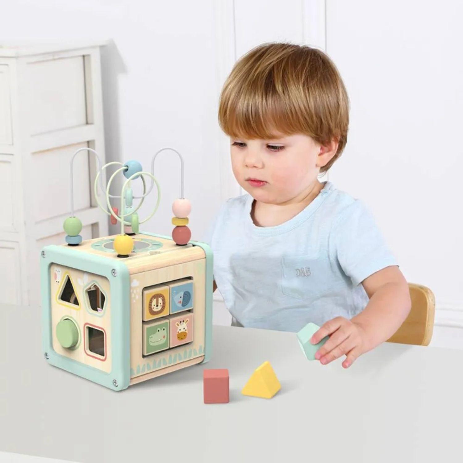 Cubo Didactico 5 En 1 Actividades Motricidad Juguete Bebés-3