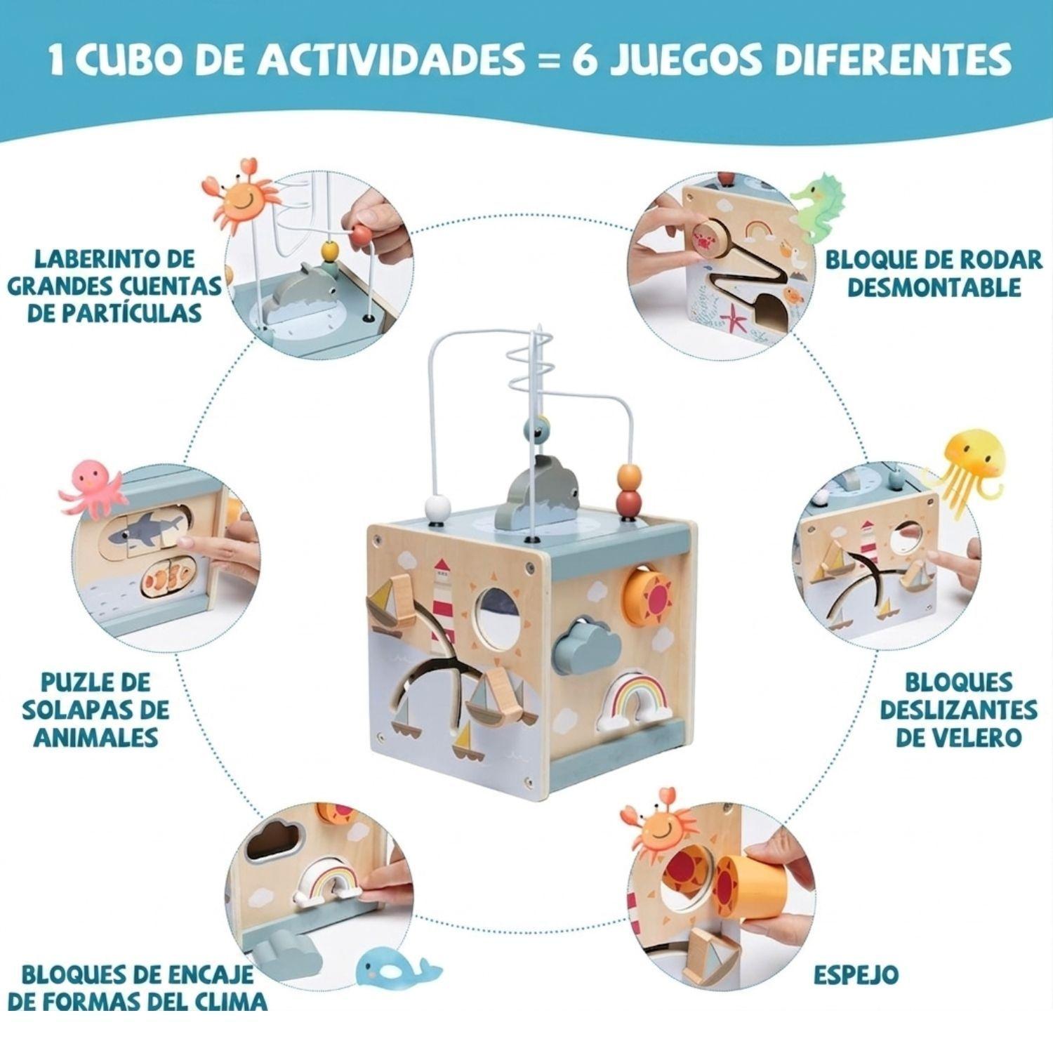 Cubo Didactico 5 En 1 Actividades Motricidad Juguete Bebés-2