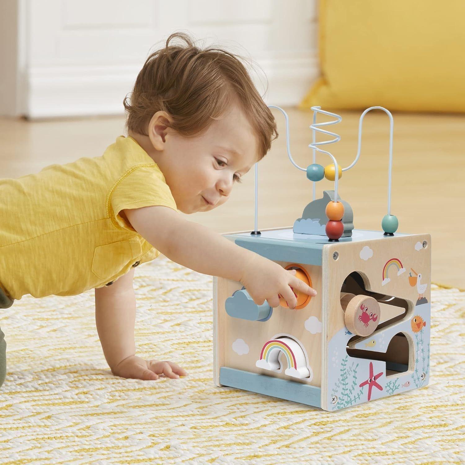 Cubo Didactico 5 En 1 Actividades Motricidad Juguete Bebés-4