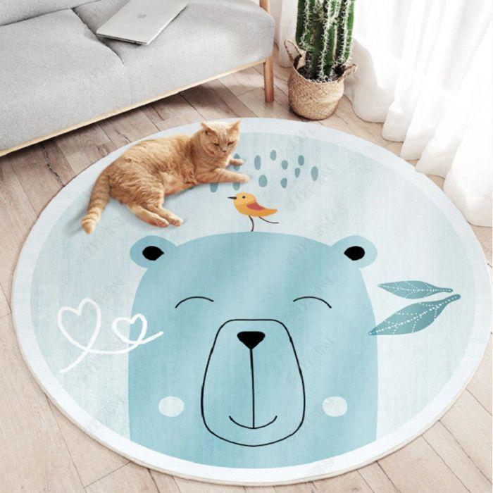 Alfombra Redonda De Oso Para Hogar 120 X 120 Cm-1