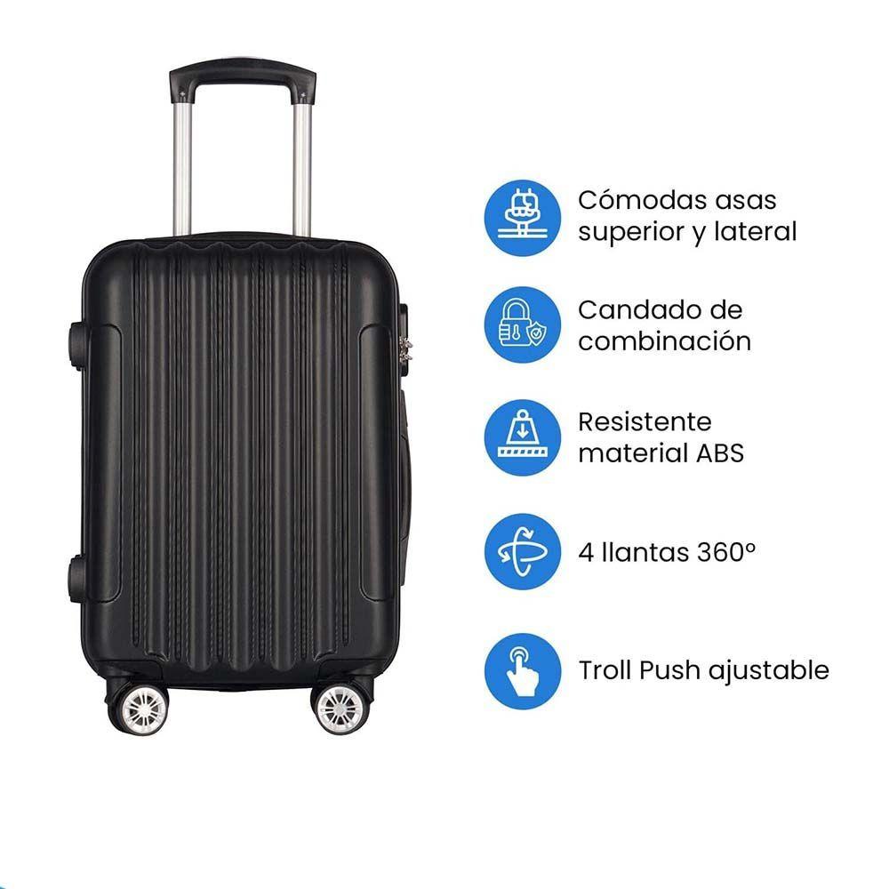 Set de 3 Maletas de Viaje Equipaje Resistente con Cerradura-4