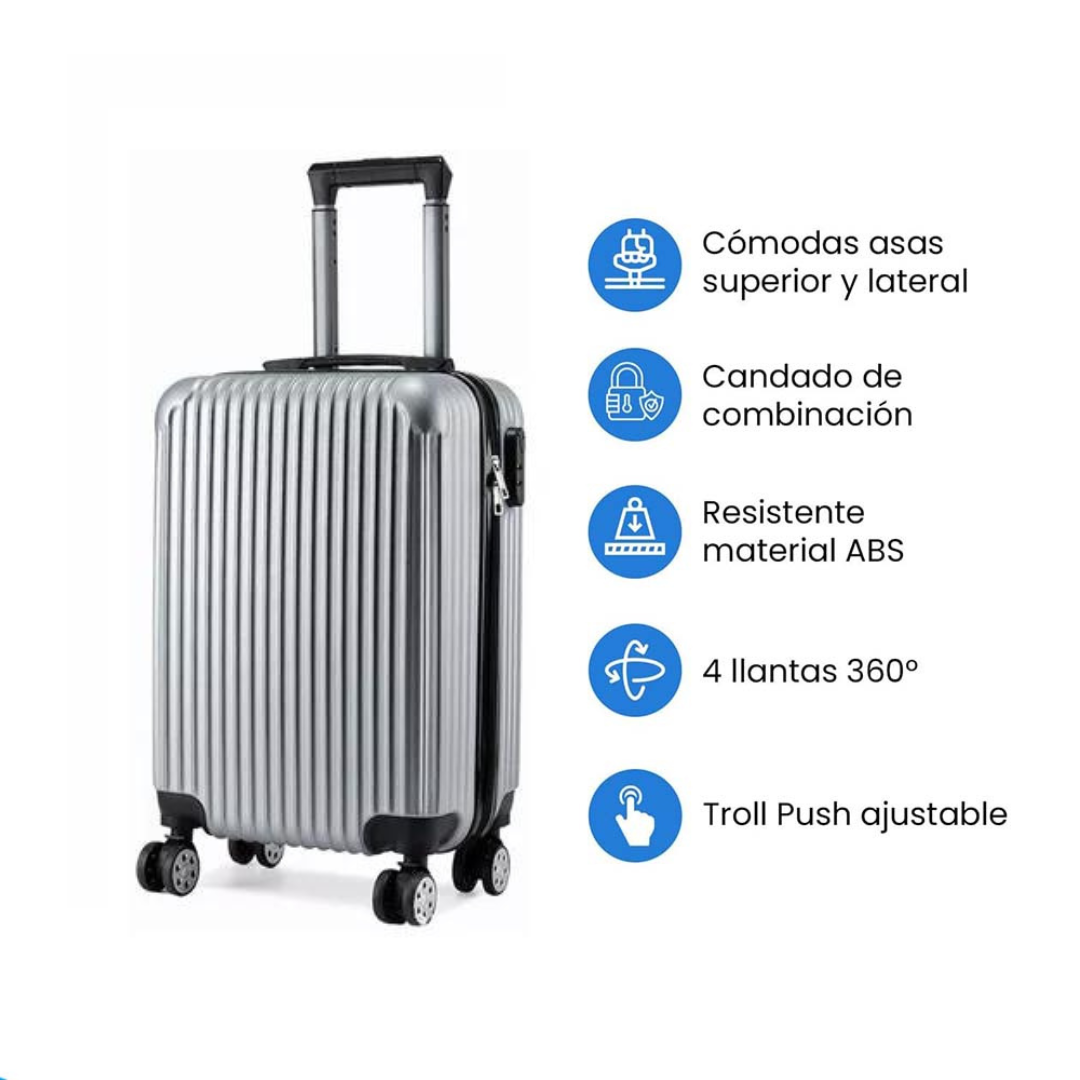 Set de 3 Maletas de Viaje Equipaje Resistente con Cerradura-2