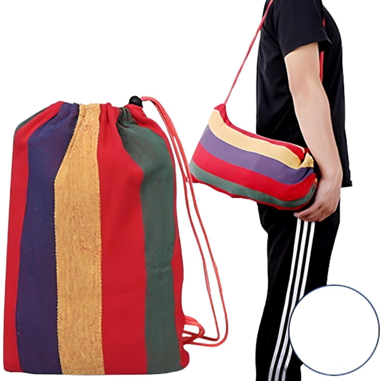 Hamaca 2 Plazas Con Bolso Camping Jardin Casa-2