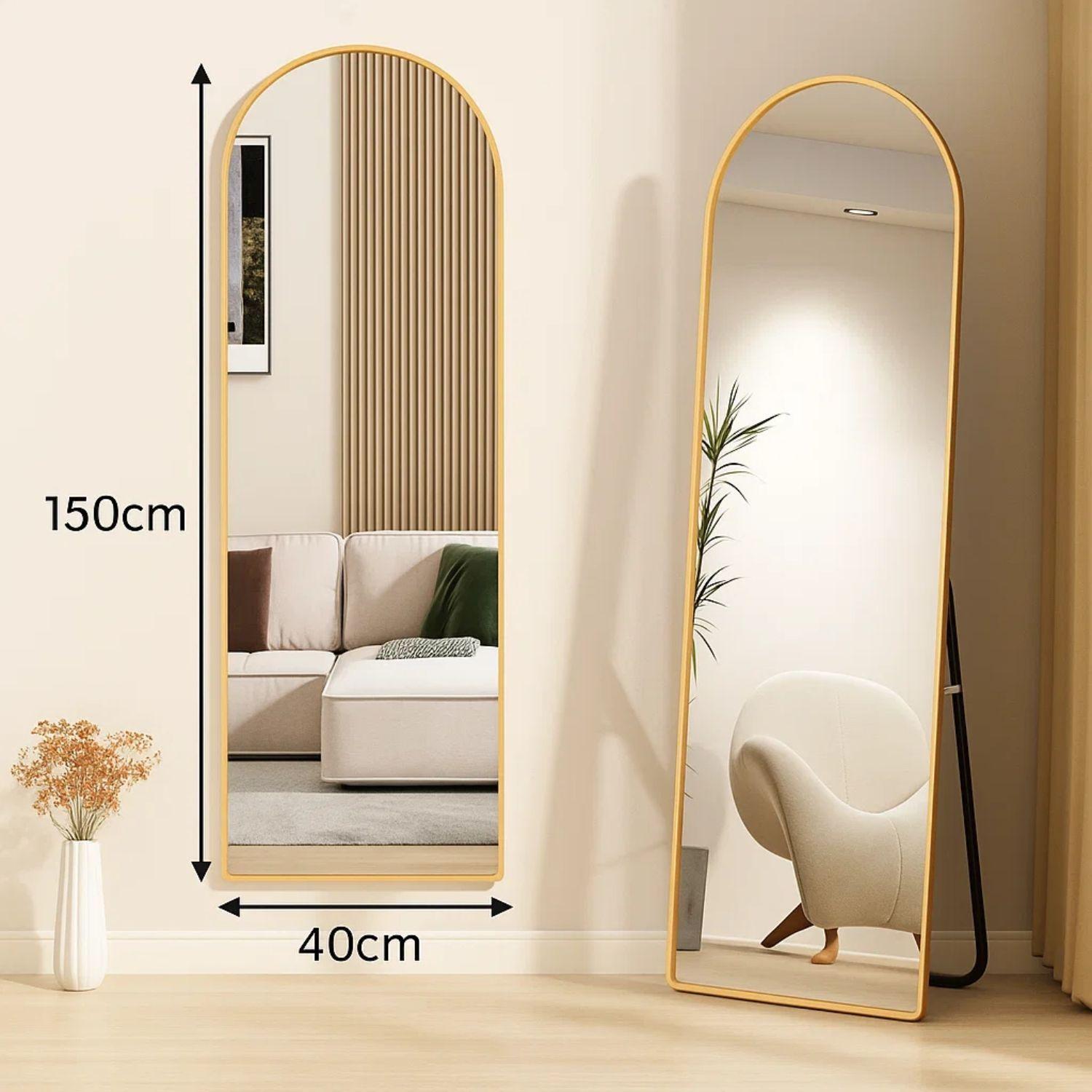 Espejo Ovalado Cuerpo Entero 150x40cm Con Base Plegable-2
