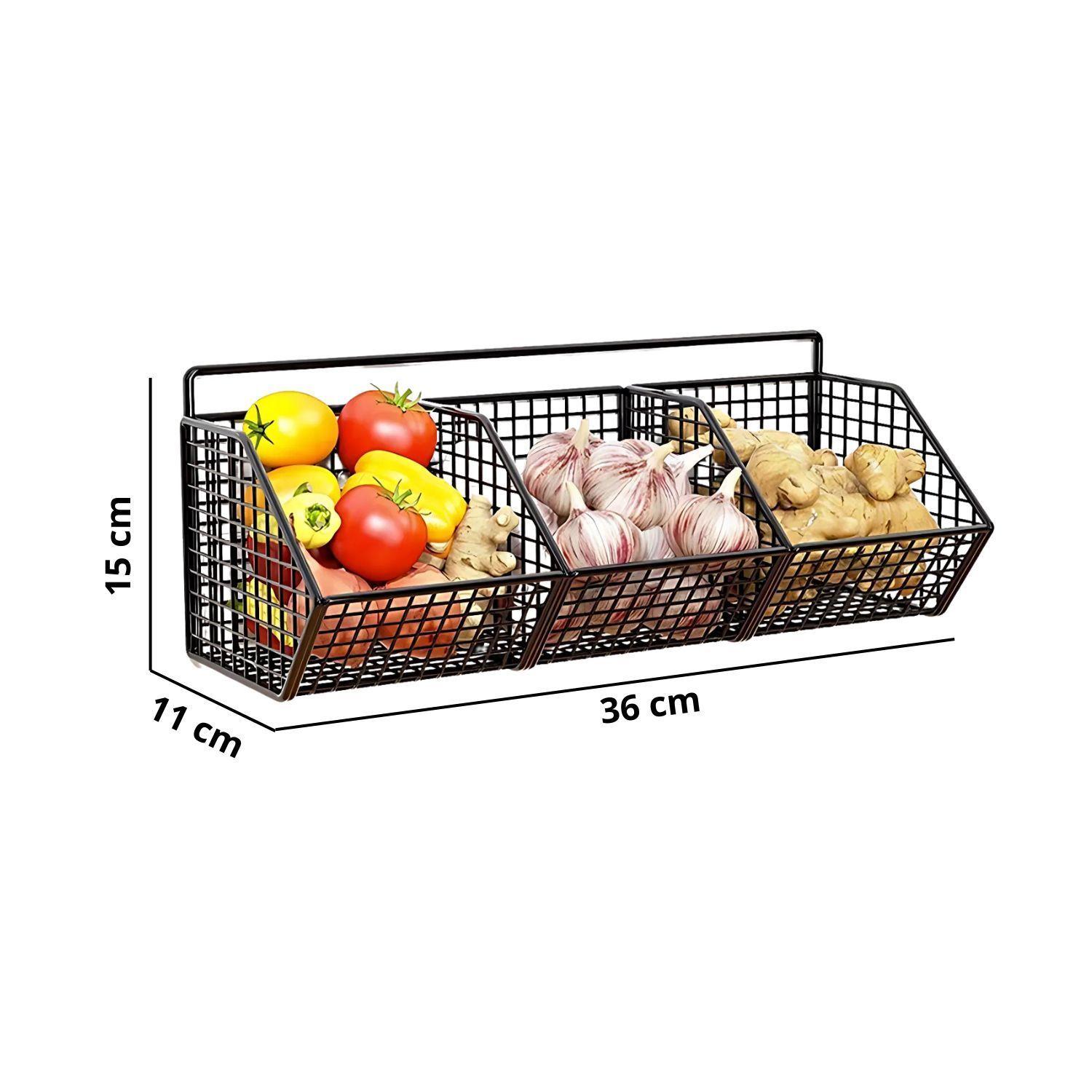Cestas De Almacenamiento Flotante Para Verduras Frutas Pared-2
