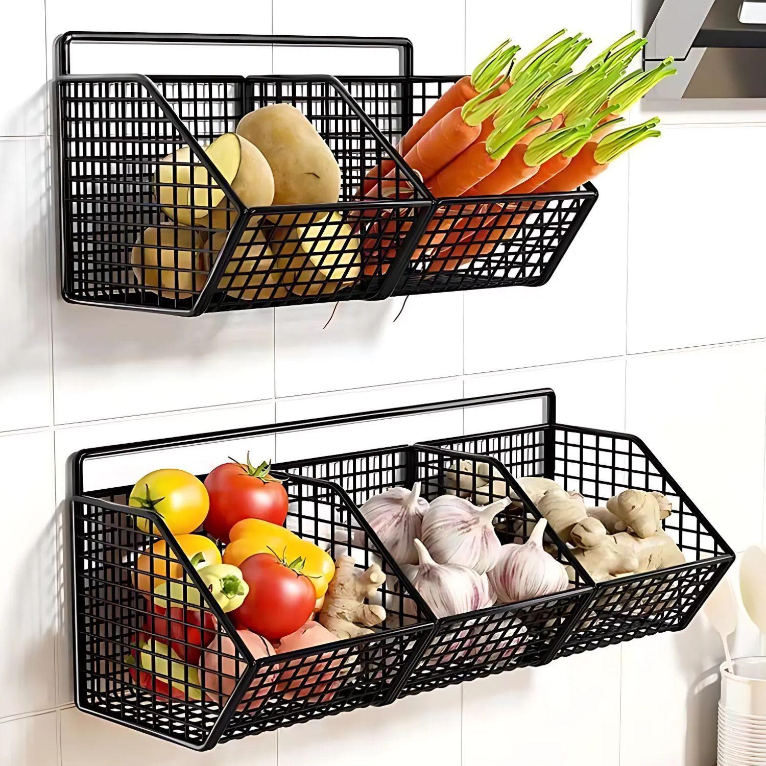 Cestas De Almacenamiento Flotante Para Verduras Frutas Pared-4
