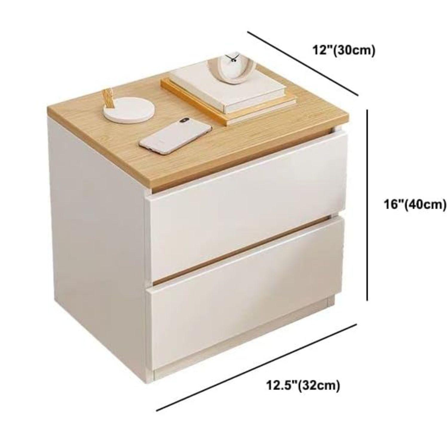 Pack 2 Velador Mesa De Noche Dos Cajones 41*30*32cm Moderno-1