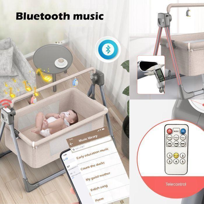 Cuna Mecedora Eléctrica Para Bebé Portátil-4
