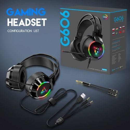 Audifonos Con Microfono Gamer Auriculares Diadema USB RGB-3