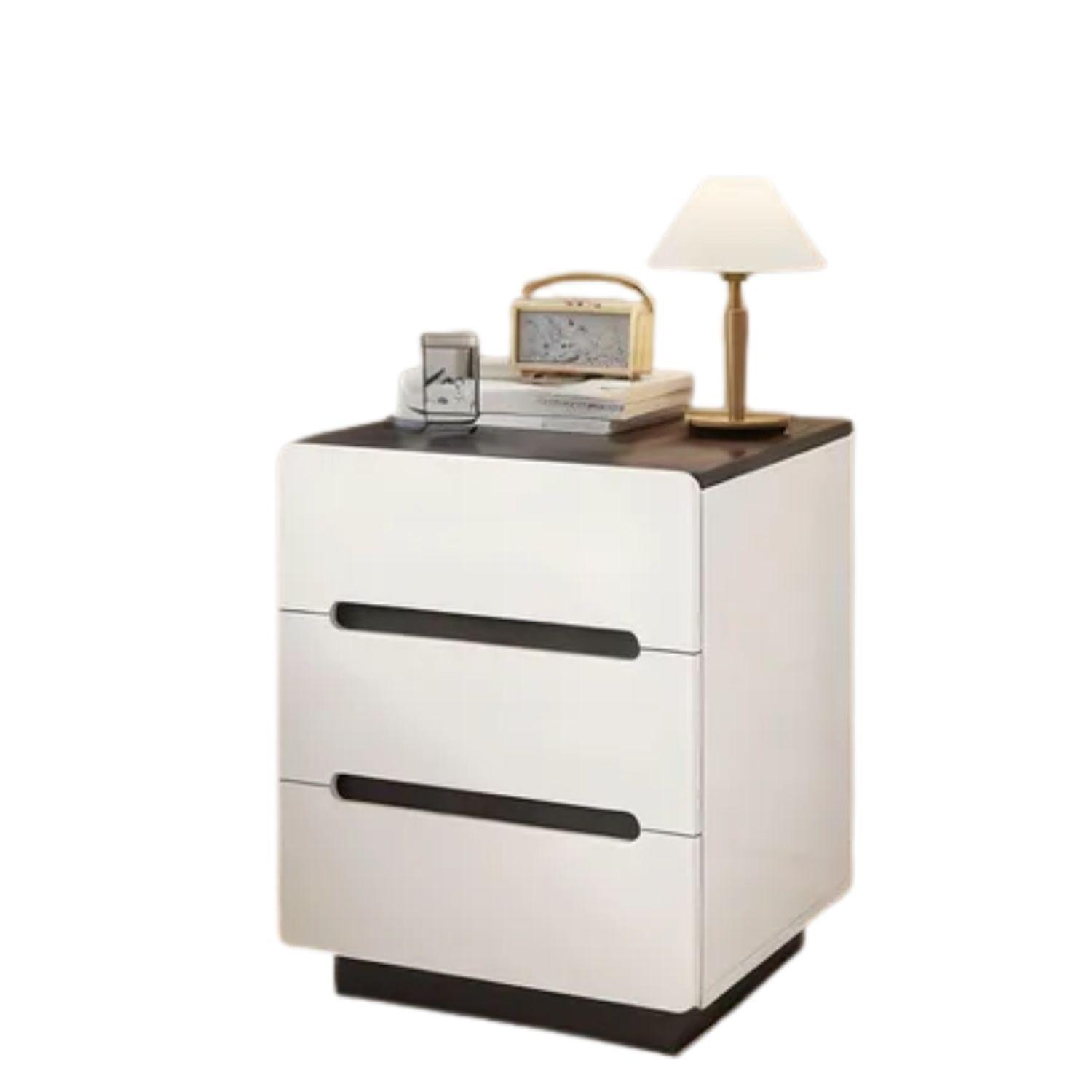 Velador Mesa De Noche 3 Cajones 41x41x59 Moderno-0